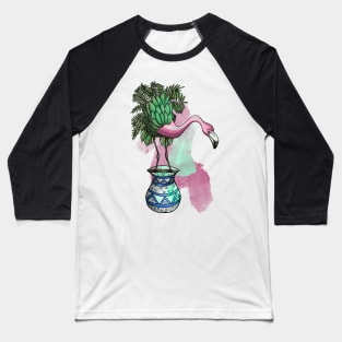 Potted Flamingo Baseball T-Shirt
